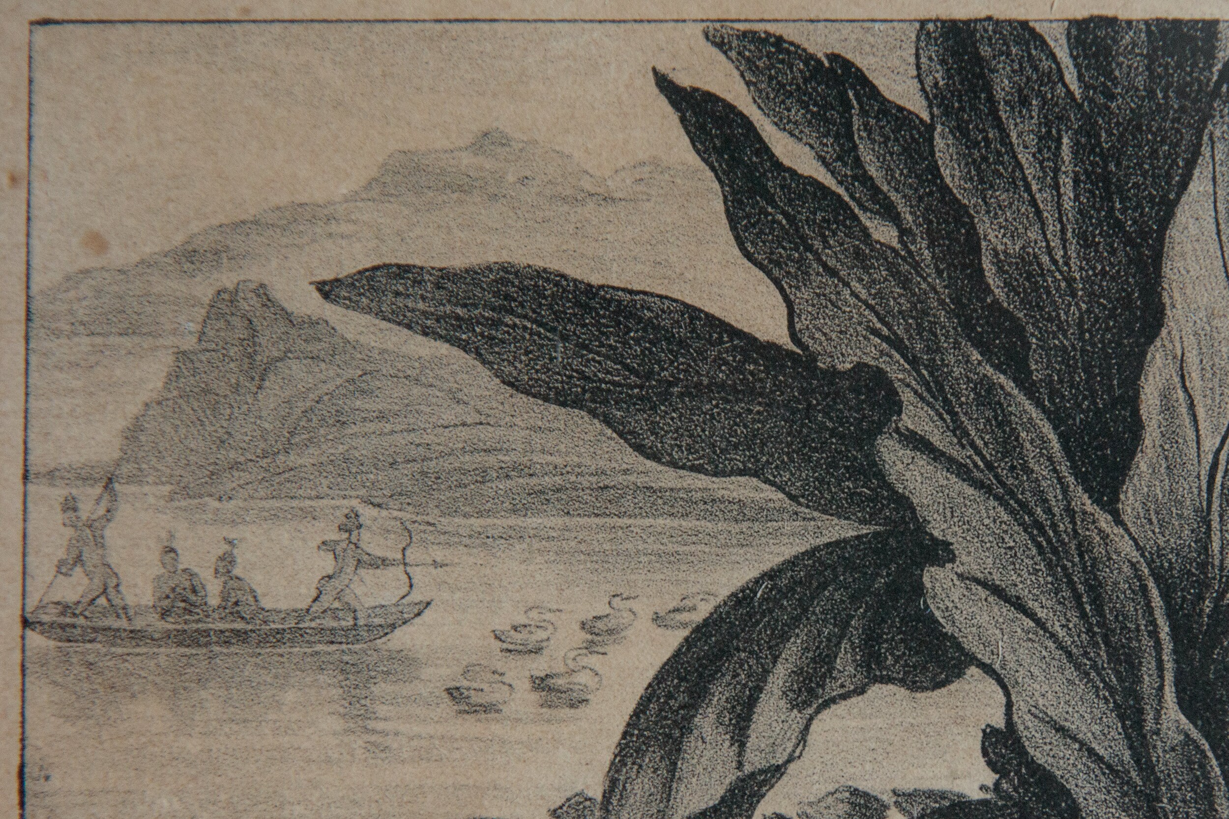 Antique Incan magic ritual framed lithographic print