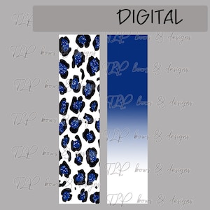 Royal Faux Glitter Cheetah Ombre Cheer Bow Sublimation download Sublimation Strips