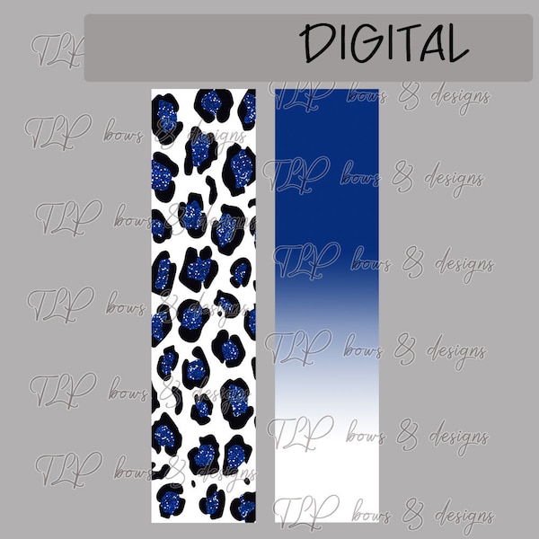 Royal Faux Glitter Cheetah Ombre Cheer Bow Sublimation download Sublimation Strips