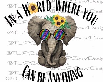 Download Elephant with flower | Etsy