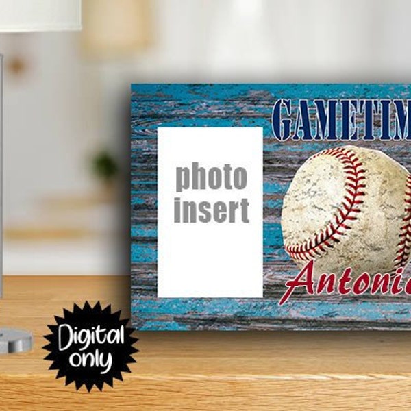 Baseball Distressed  Photo Insert Frame Download- Name not included- PNG  file download Sublimation -Printable File