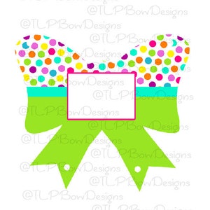 Multi colored Polka Dot Bow Hanger  -  Sublimation- PNG file download