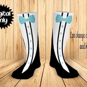 Tux - ADD your own text Groom, Groomsman, Best Man-Print Sock Sublimation  Psd and PNG file DOWNLOAD-