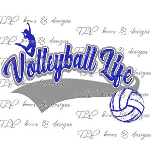 Voleibol Vida PNG archivo descargar Sublimation azul y gris -archivo imprimible