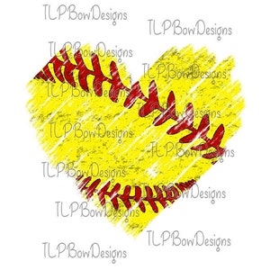 Distressed Softball Heart-Add wording to support your team-  PNG  file download Sublimation -Printable File