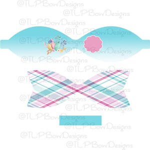 MiniMe Style Bow template** Spring Time Plaid  PNG for Sublimation download