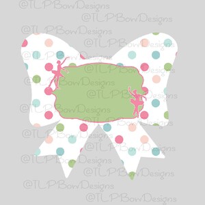 Ballerina Polka Dot Bow Hanger  -  Sublimation- PNG file download
