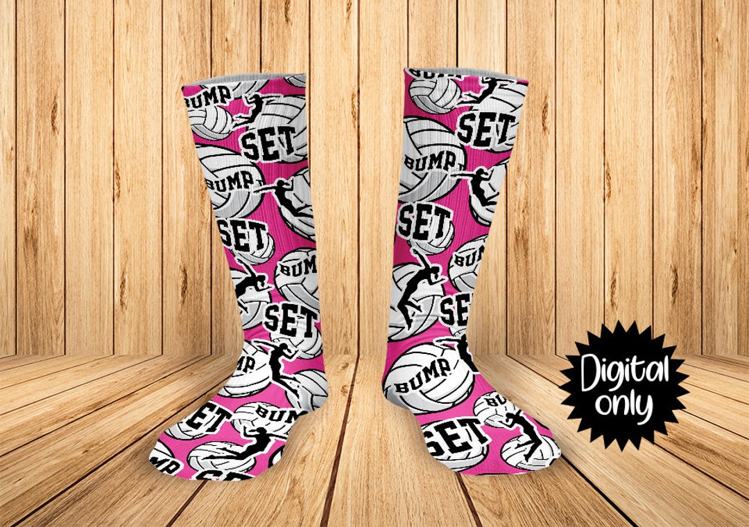 Raspberry Pink Bump Set Volleyball Sock Sublimation PNG Etsy