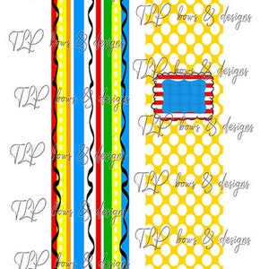 Funky Bright Stripe-  Cheer Bow Sublimation download Sublimation Stripe-Read Week Bow