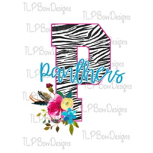 Panthers Zebra Print Floral Pride Spirit  -  PNG  file download Sublimation -Printable File