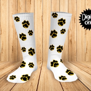 Tiger Paw print Sock Sublimation PNG DOWNLOA