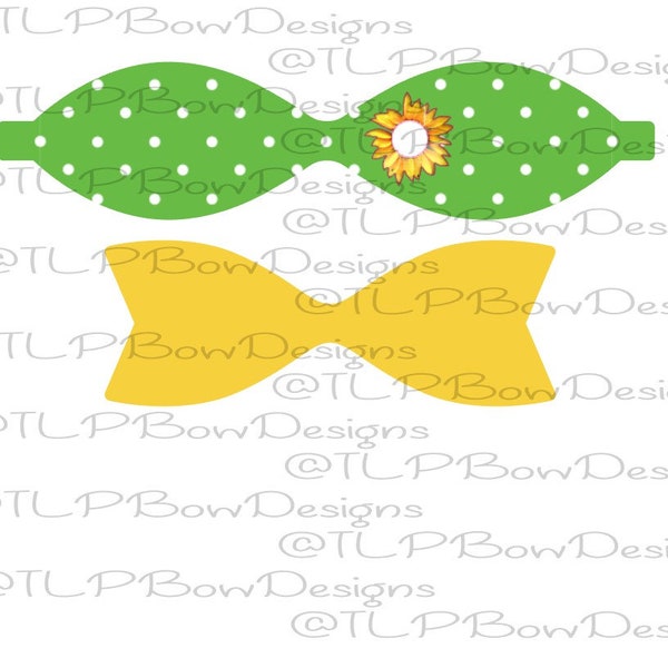 MiniMe Style Bow template**Sunflower Green Polka dot-for Sublimation download