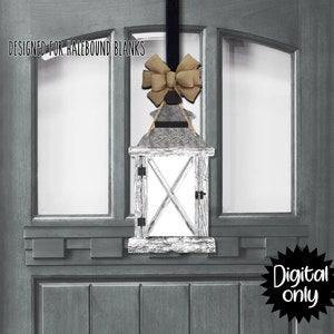 Big Lantern Wall/Door Hanger design-White faux wood look X image-  Sublimation- PNG file download