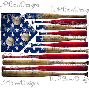Baseball Bat Shape USA Flag- Sublimation File - PNG file download