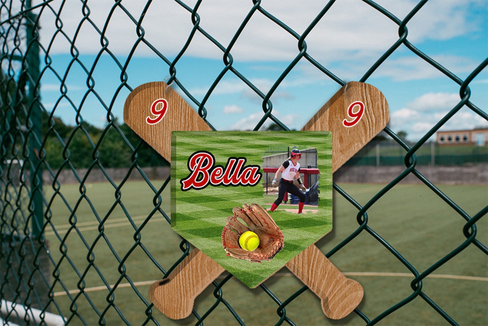 Softball Field Ball&glove Fence/door Hanger Design With Etsy