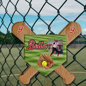 Softball Field Ball&Glove  Fence/Door Hanger design  with Transparent Photo area-  Sublimation- PNG file download