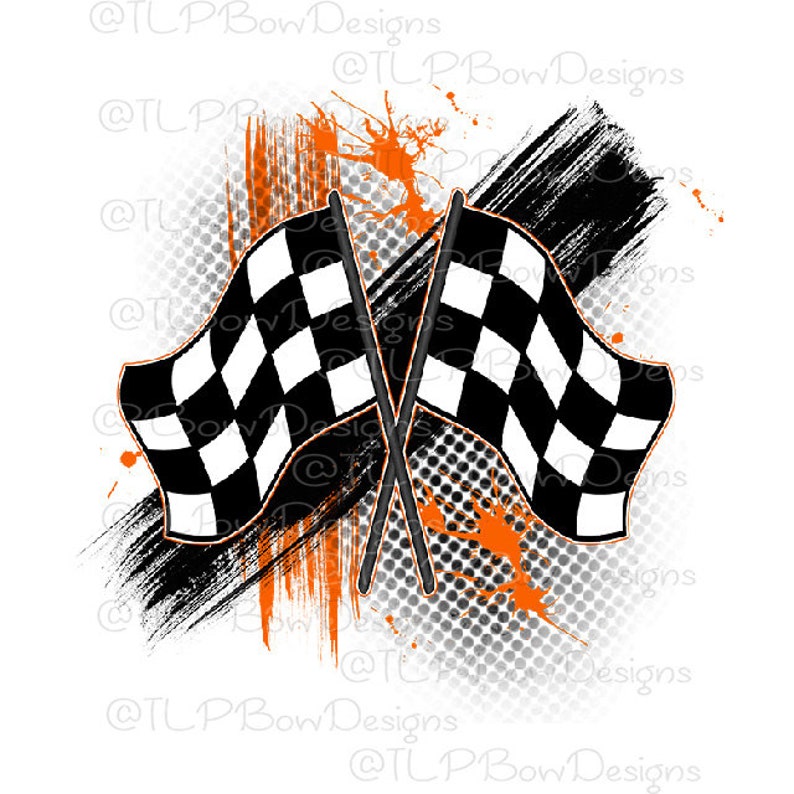 Racing Flag Orange Splash PNG File Download Sublimation printable File