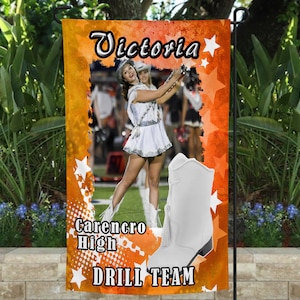 Drill Team Spirit Garden Flag Picture Orange- PNG  file download Sublimation -Printable File