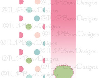 Pastel Polka Dots with Design for name/initials - Cheer Bow Sublimation download Sublimation Strips