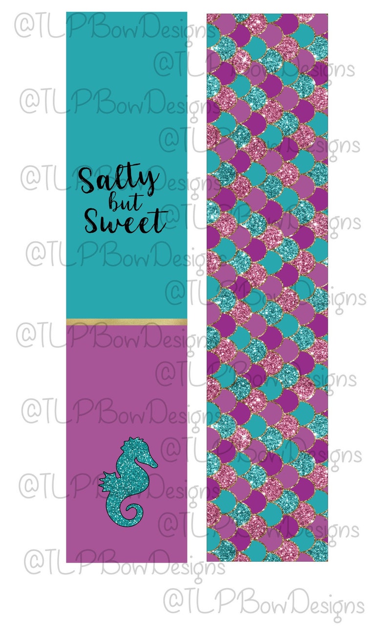 Under sea Cheer Bow Sublimation download Sublimation Strips Salty but Sweet Seahorse