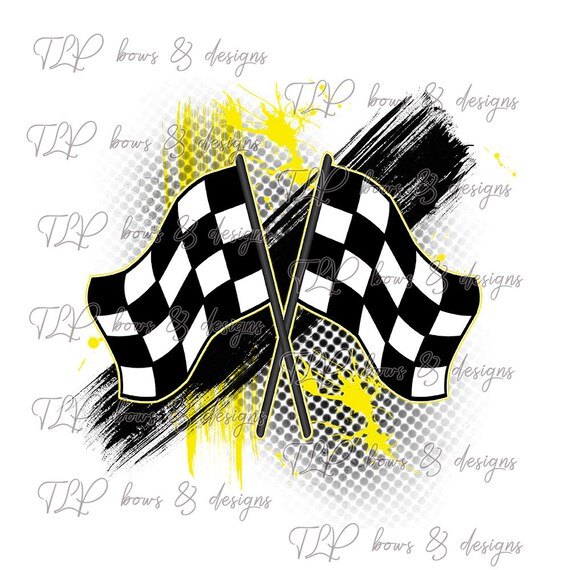 Racing Flag Yellow Splash PNG File Download Sublimation | Etsy