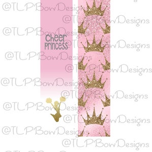 Cheer Princess Faux Glitter Ombre- Cheer Bow Sublimation download Sublimation Strips