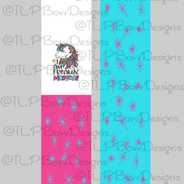 Freaking Magical Unicorn Cheer Bow Sublimation download Sublimation Strips