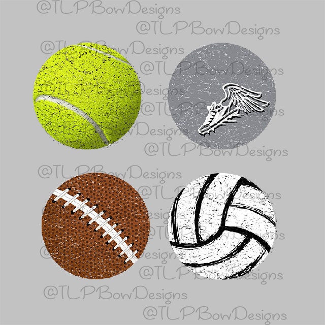 Distressed Sports Ball Name Bag Luggage s Set Of 4 Etsy