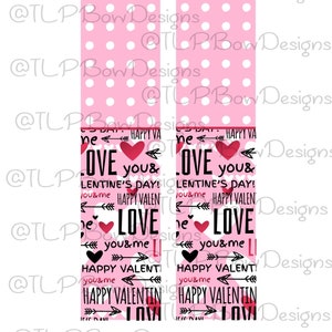 Love Wordart Pink and PolkaDot-Cheer Bow Sublimation download Sublimation Strips