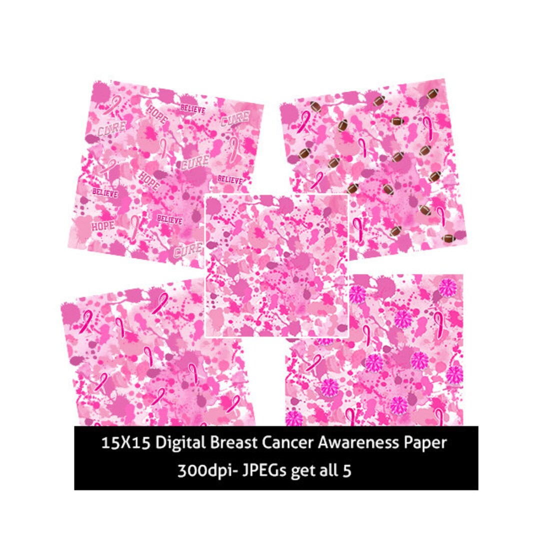 Digital Paper Breast Cancer Awareness Get All 5 Pattern Fill for