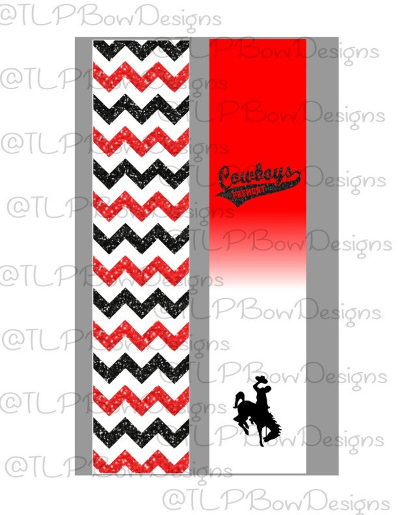 Premont Cowboys Chevron Spirit Cheer Bow Sublimation Download Etsy