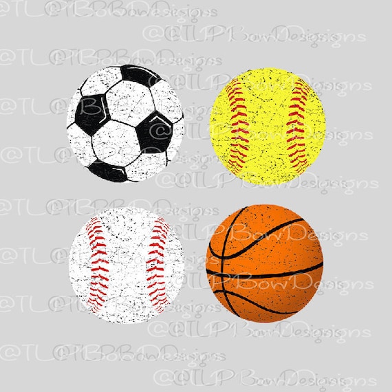 Distressed Sports Ball Name Bag Luggage s Set Of 4 Etsy