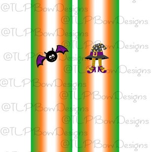 Witch N Bat Ombre- Cheer Bow Sublimation download Sublimation Strips