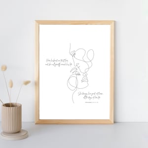 Proverbs 31:11-12, her husband can trust her, bible verse wall art, wife gift, anniversary gift, minimalist, digital download, printable art