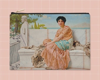 Pouch J. W. Godward, In the Days of Sappho - Accessory - pencil bag- cosmetic bag - cosmetic travel - art pouch
