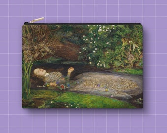 Pouch Art John E. Millais, Ophelia - canvas - accessories design - art pouch