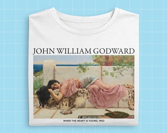 Art T-Shirt J. W. Godward, When the heart is young - indie pastel aesthetic
