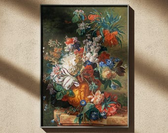 Jan van Huysum - Bouquet of Flowers in an Urn, 1724 - Fine Art poster