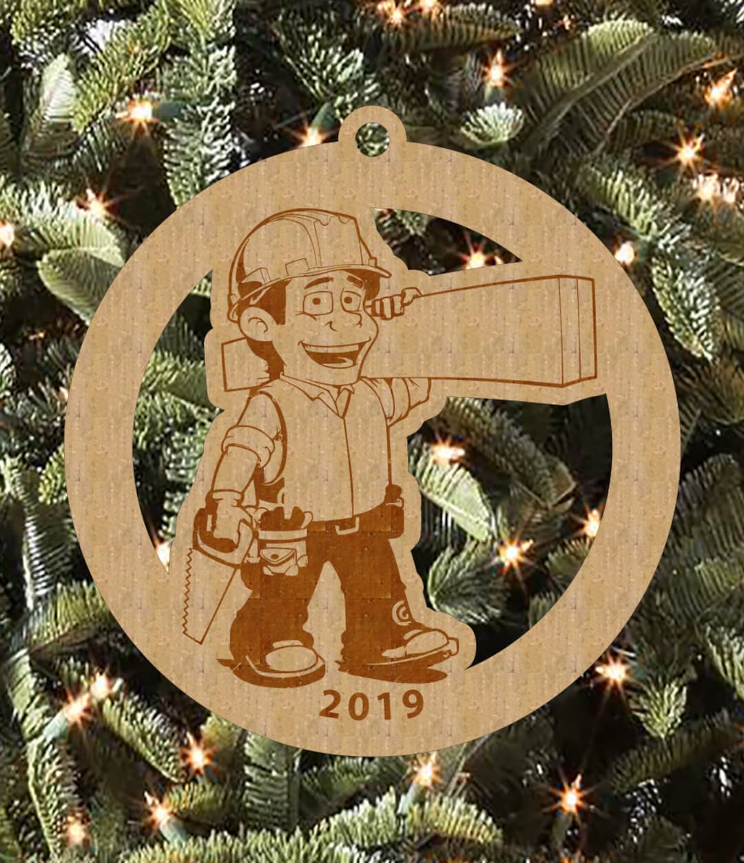 Carpenter Ornament, Construction Ornament, Personalized Ornament, Handmade Ornament Etsy