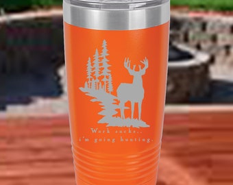 Vaso personalizado de cazador de ciervos de 20 oz, regalo de caza