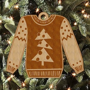 Ugly Sweater Ornament, Sweater Ornament, Christmas Ornament, Personalized Ornament, Handmade Ornament, Ornament 1