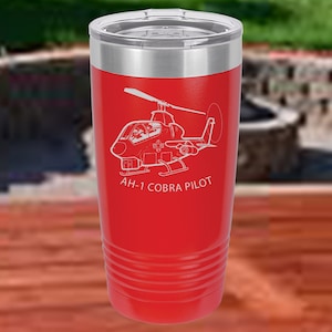 AH-1 Cobra Helicopter, Pilot Gift, Aircrew Gift, 20 Oz Coffee Tumbler