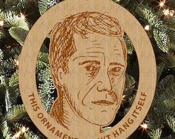 Adorno navideño de abedul grabado, regalo divertido y de broma