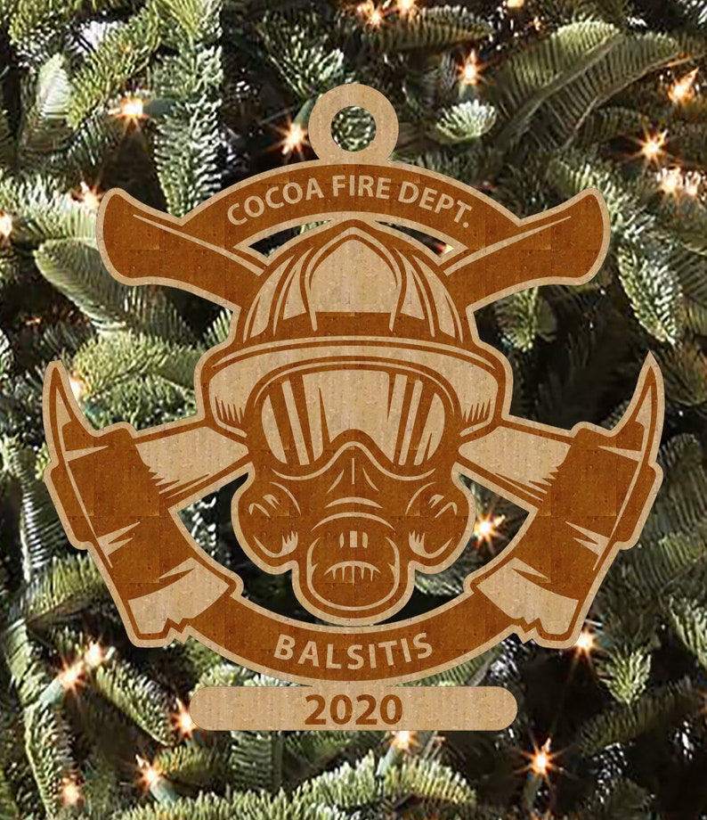 Firefighter Ornament, Fire Department Ornament, Christmas Ornament, Personalized Ornament, Handmade Ornament, FIrefighter Gift, Fireman Gift image 1