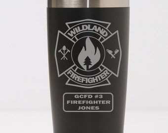 20 Ounce Polar Camel Tumbler, Firefighter, Wild Land Firefighter, Black