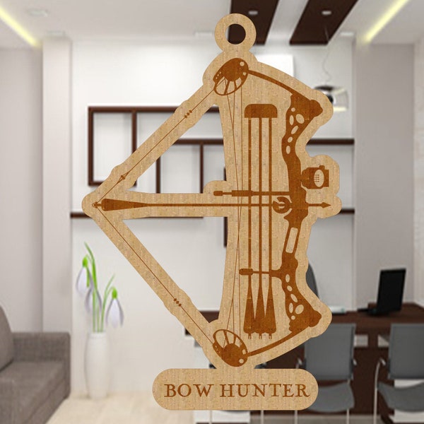 Bow Hunting Ornament, Compound Bow, Hunter Gift, Without Ring