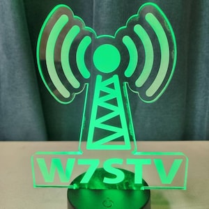 HAM Radio Callsign LED sign, Amateur Radio, HAM Radio, Acrylic sign