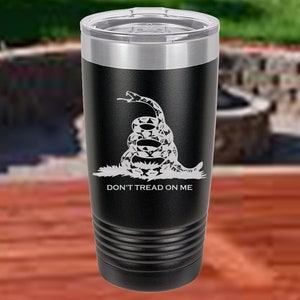 Second Amendment Gift, 2nd Amendment Gift, 2A Gift, Dont Tread on Me, Gadsden Flag, Patriot, 20 Ounce Coffee Tumbler