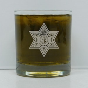 Personalized Sheriff Deputy Whiskey Glass, Law Enforcement Gift