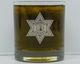 Vaso de whisky personalizado de ayudante del sheriff, regalo para las fuerzas del orden
